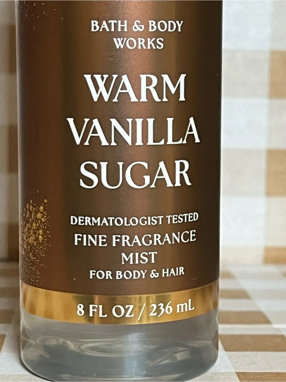 Bath & Body Works Warm Vanilla Sugar Fine Fragrance Mist - Brown & Gold